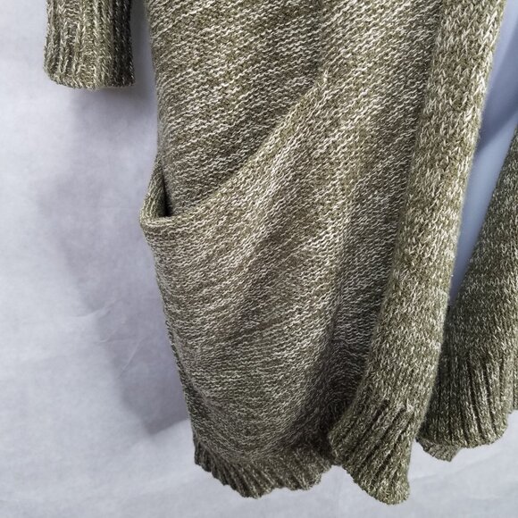 SPARROW by Anthropologie Cardigan Women S Open Green Heather Knit Pocket Slouchy - Picture 3 of 16